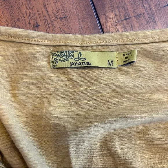 Prana Women's Ocupas Popover in Canella, Size M, Gold Top with Pleats, Boho - Picture 7 of 7